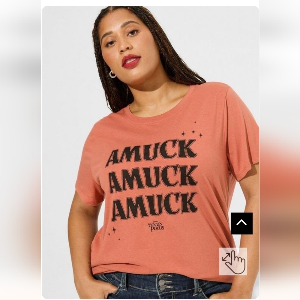 New Torrid Disney Shirt Hocus Pocus Amuck Cotton Crew Neck Tee Shirt Plus Sz 5x